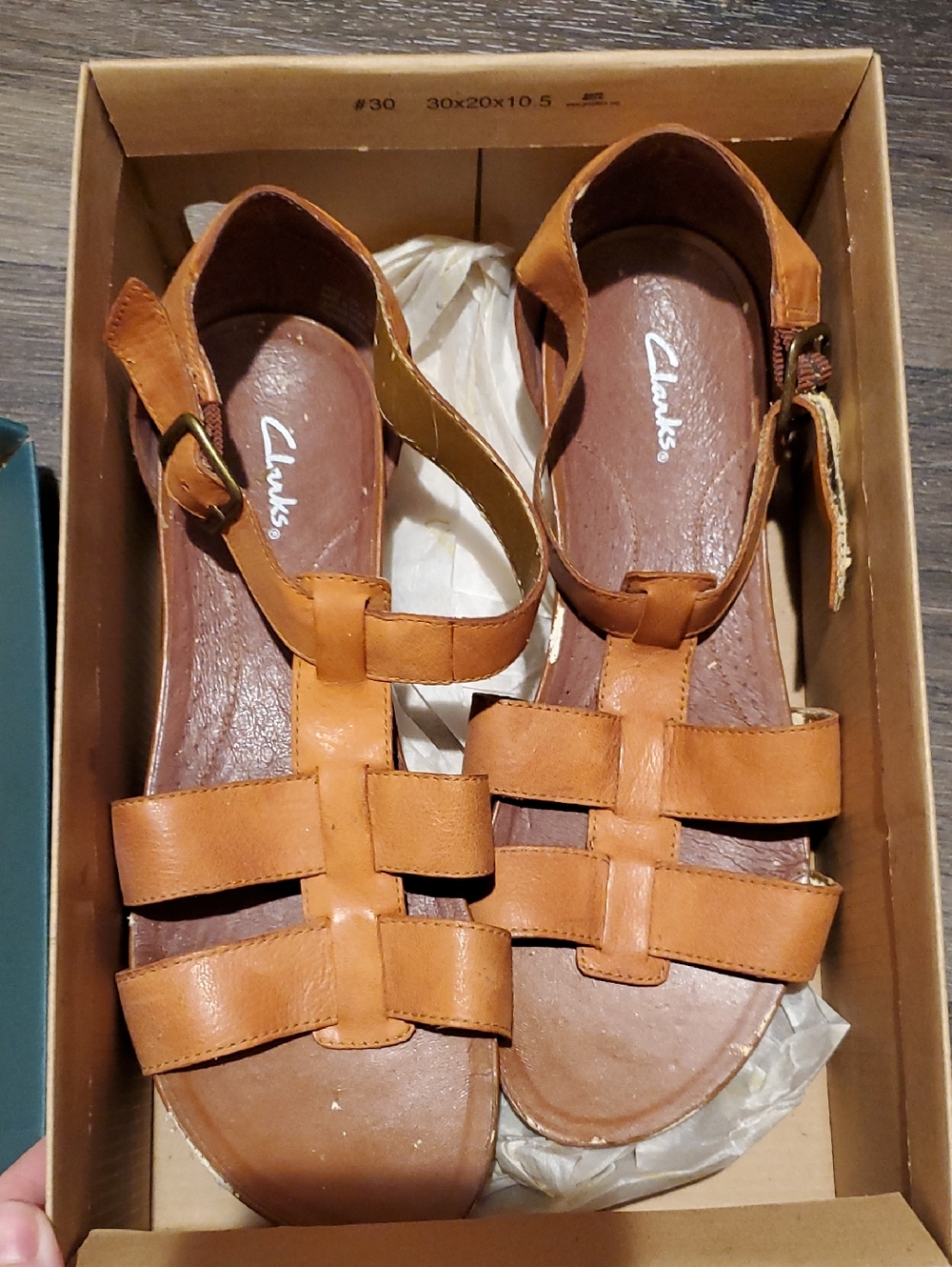 Clarks Women's Cognac Leather Multi-Strap Sandals